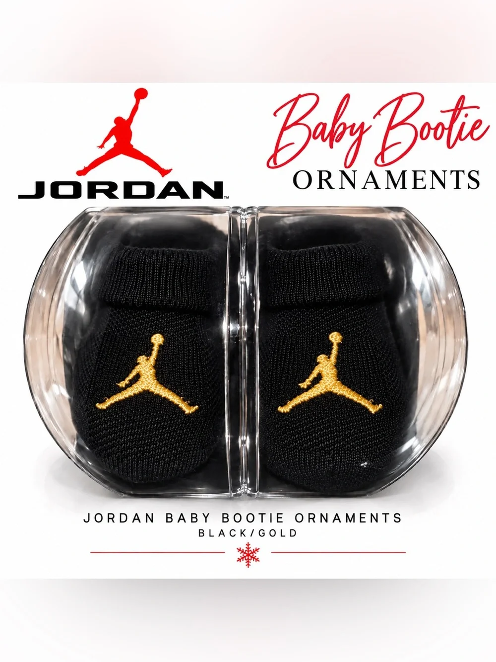 Jordan Newborn Baby Black and Gold Booties